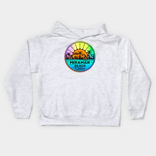 Miramar Beach Florida Palms Panhandle Emerald Coast Kids Hoodie by TravelTime